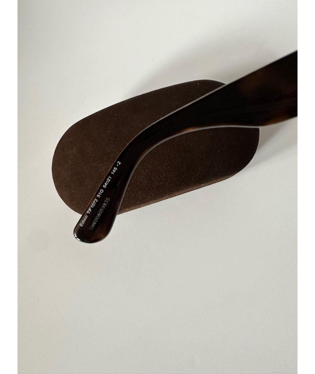 TOM FORD Коричневые пластиковые солнцезащитные очки, фото 8