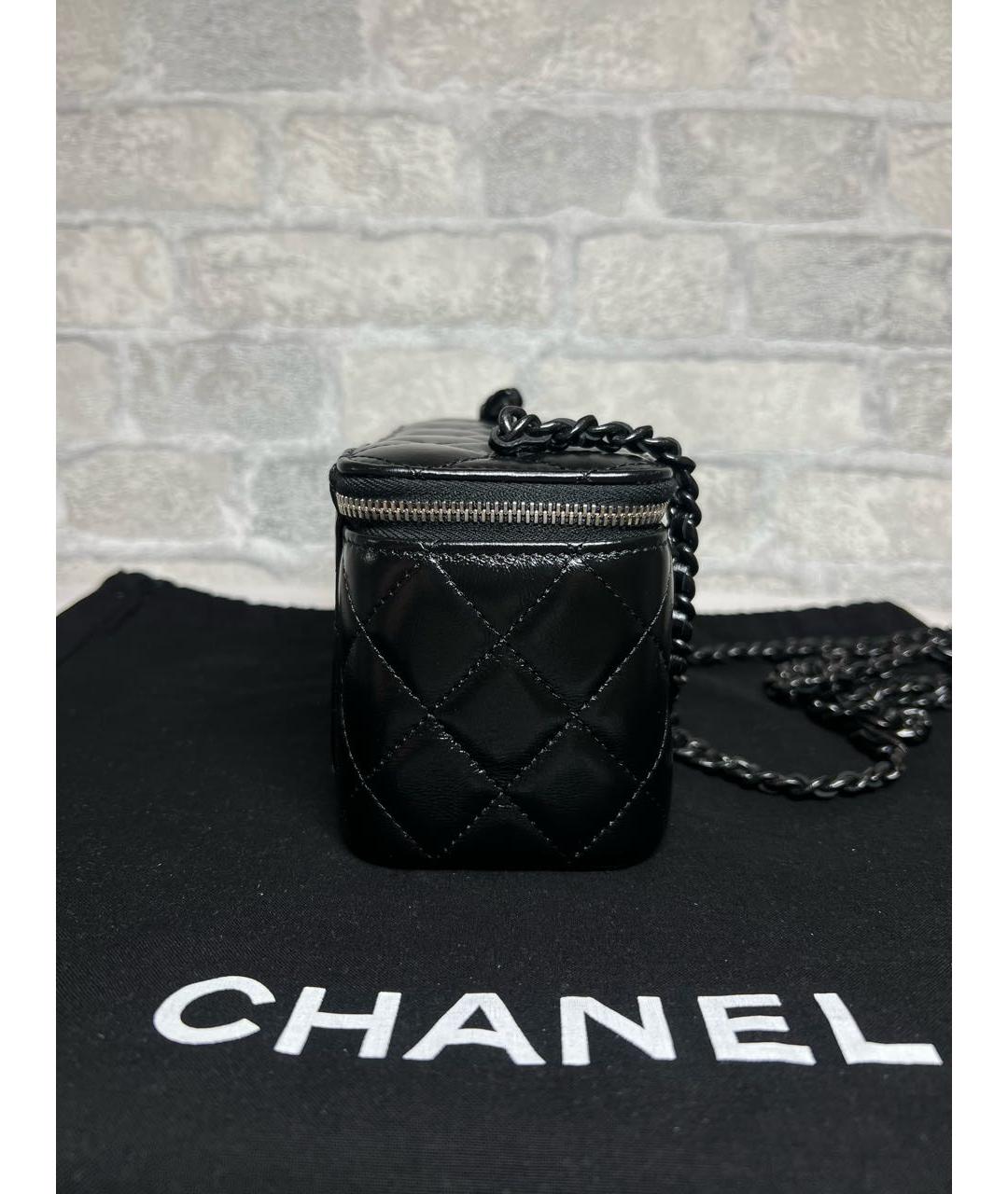 CHANEL Черная кожаная сумка через плечо, фото 6