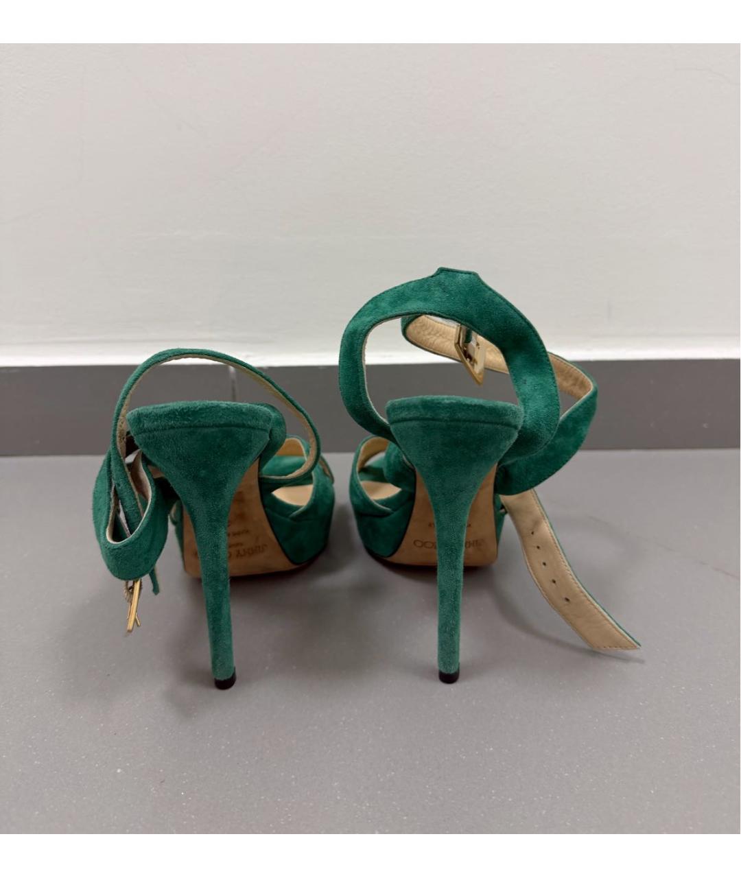 JIMMY CHOO Бирюзовые замшевые босоножки, фото 2