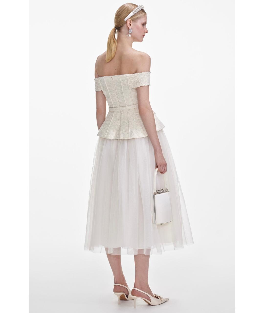 SELF-PORTRAIT Белое полиэстеровое коктейльное платье, фото 9