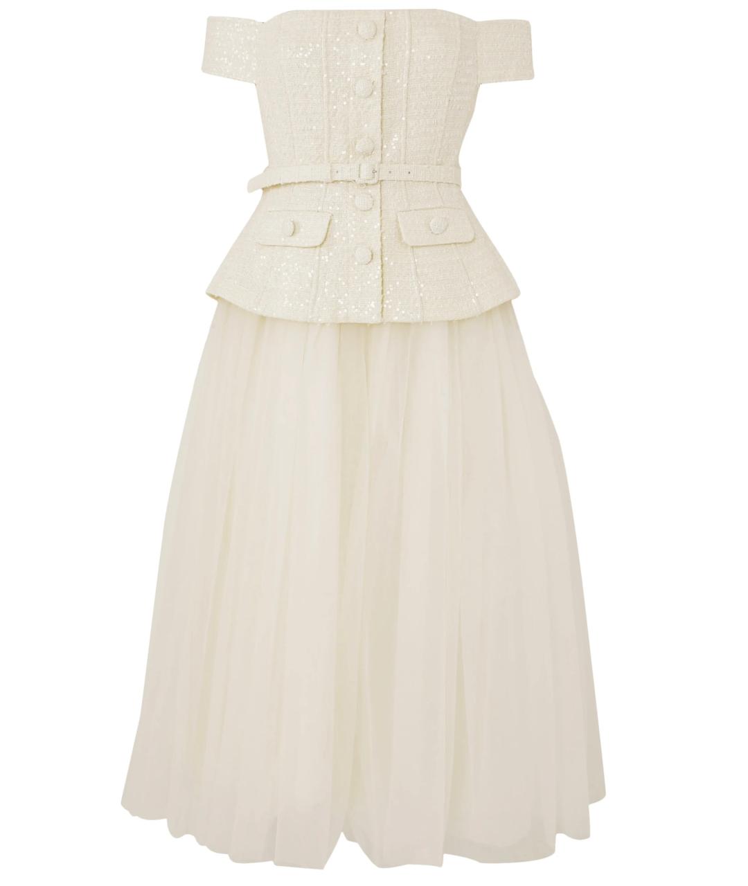 SELF-PORTRAIT Белое полиэстеровое коктейльное платье, фото 1