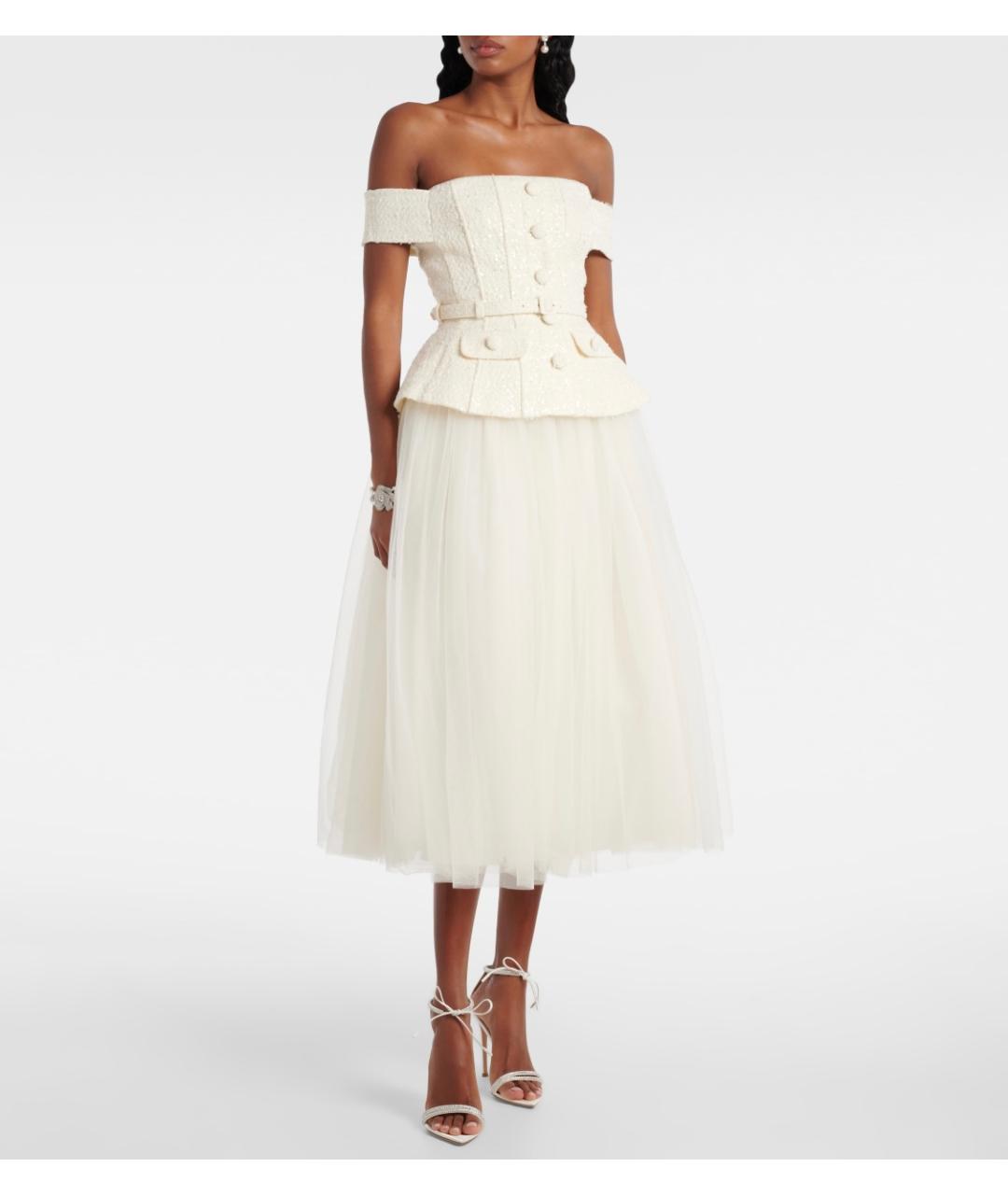 SELF-PORTRAIT Белое полиэстеровое коктейльное платье, фото 2