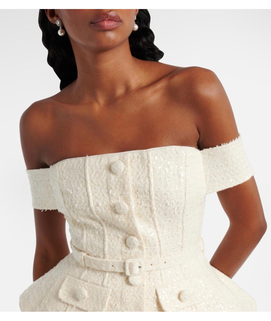 SELF-PORTRAIT Белое полиэстеровое коктейльное платье, фото 4