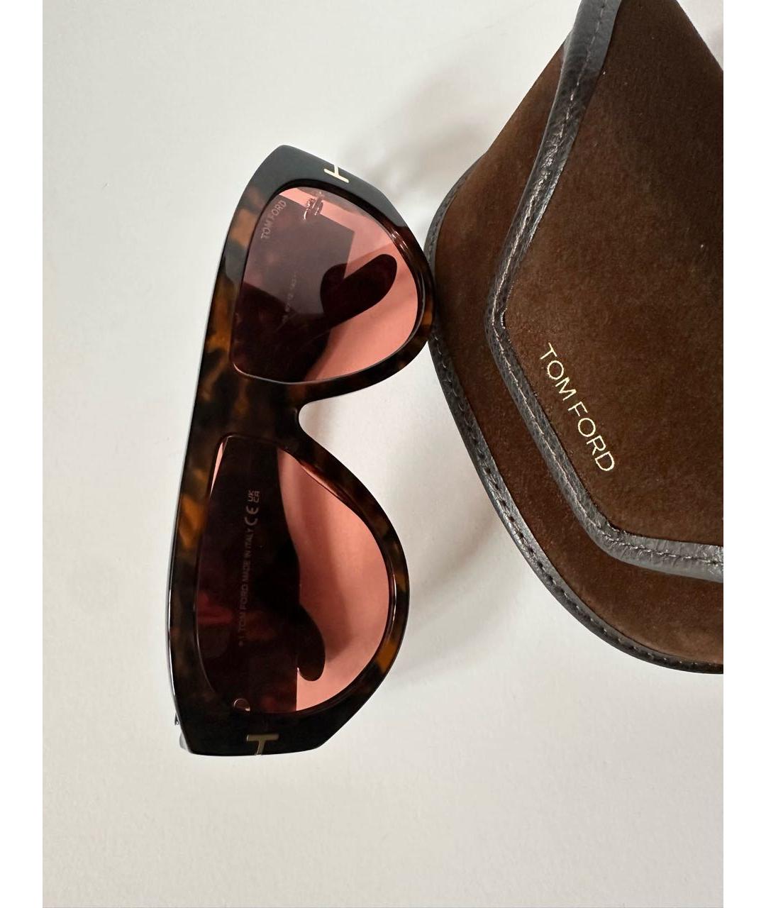 TOM FORD Коричневые пластиковые солнцезащитные очки, фото 6