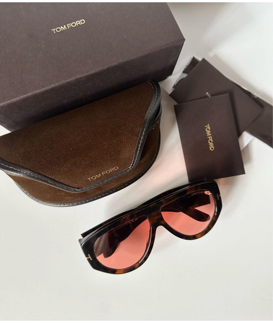 TOM FORD Коричневые пластиковые солнцезащитные очки, фото 3