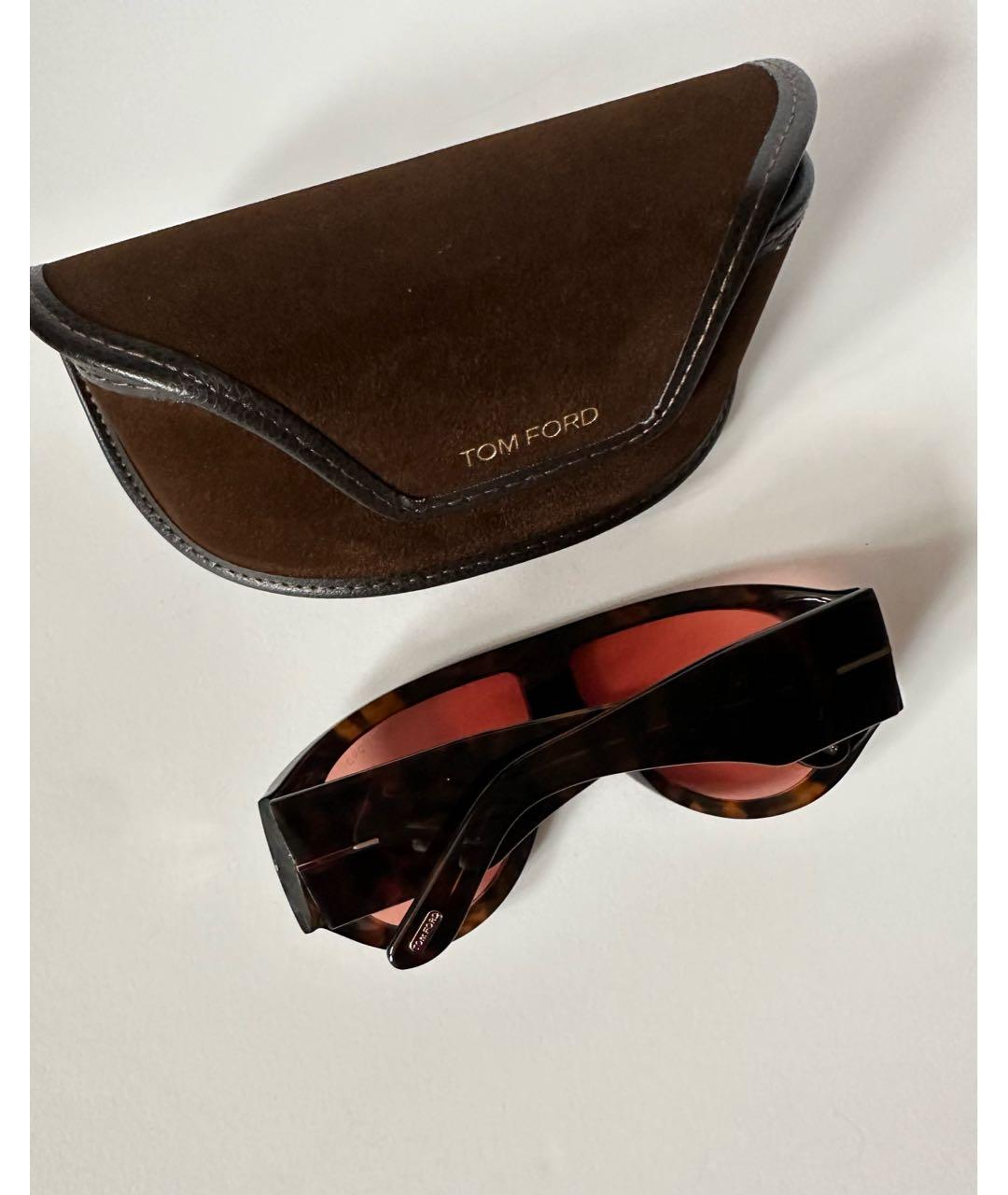 TOM FORD Коричневые пластиковые солнцезащитные очки, фото 5