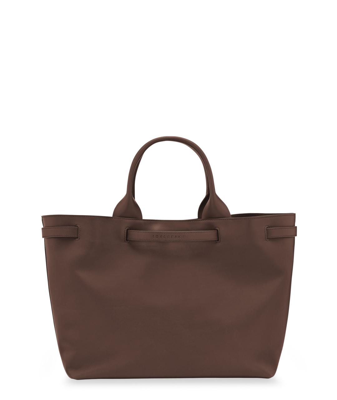 LONGCHAMP Коричневая кожаная сумка тоут, фото 2