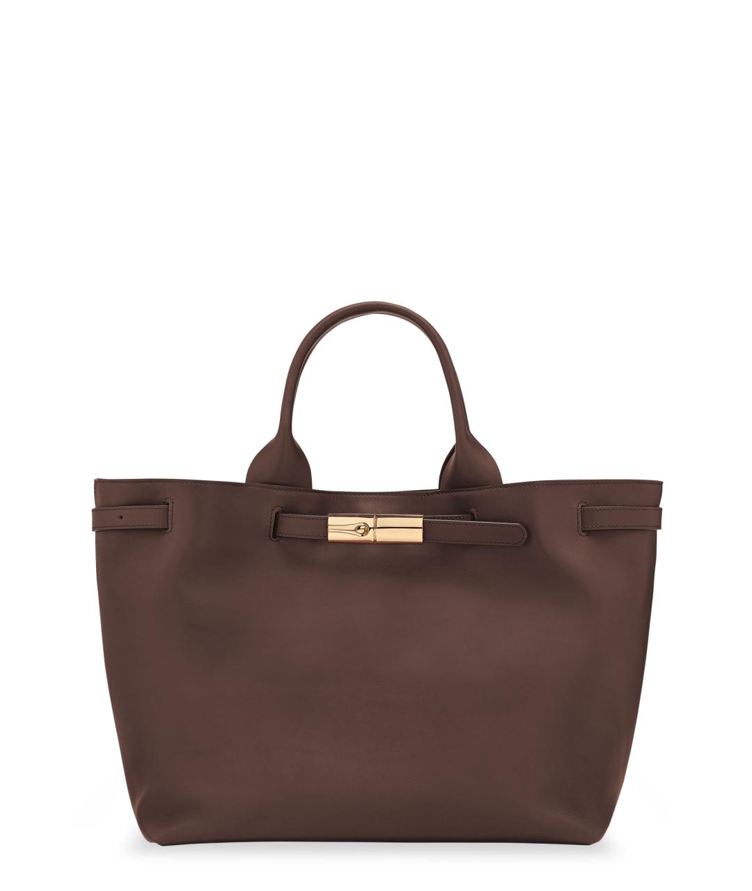 LONGCHAMP Коричневая кожаная сумка тоут, фото 1
