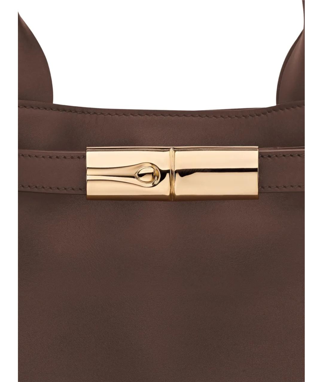 LONGCHAMP Коричневая кожаная сумка тоут, фото 3