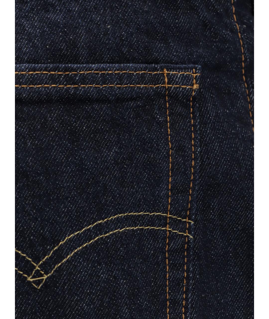 LEVI'S Темно-синие хлопковые прямые джинсы, фото 3