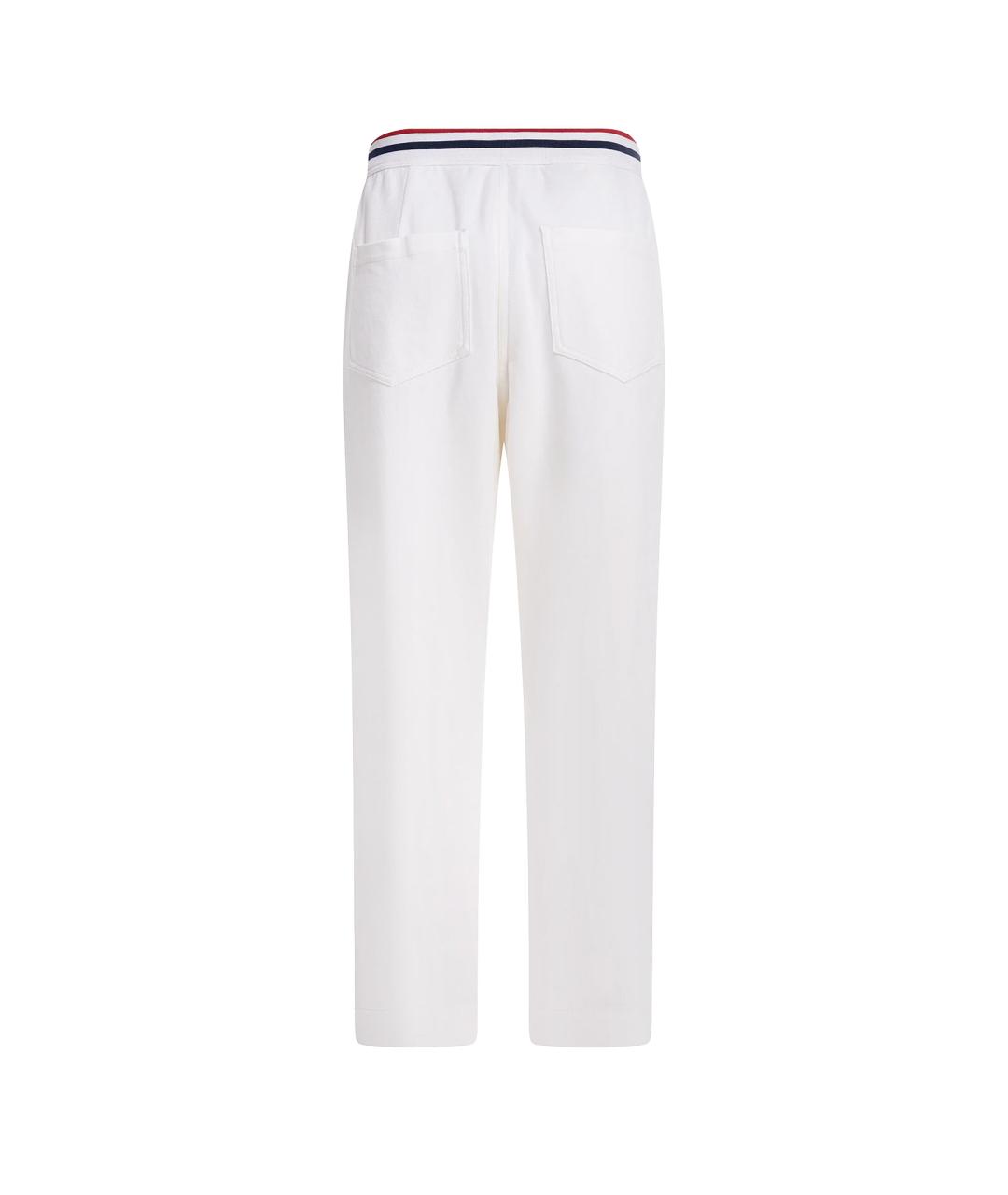 BRUNELLO CUCINELLI Белые хлопковые прямые брюки, фото 2