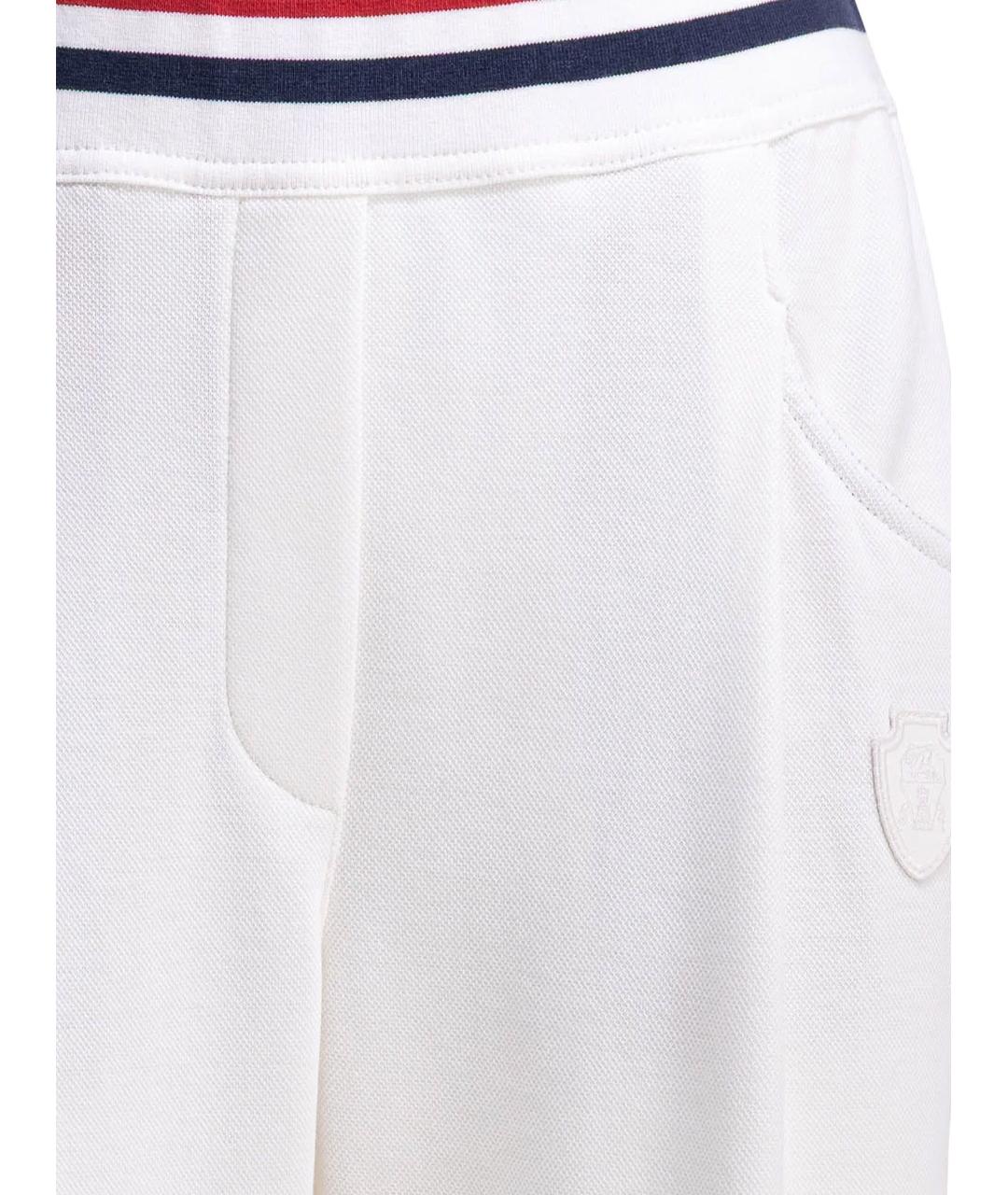 BRUNELLO CUCINELLI Белые хлопковые прямые брюки, фото 3