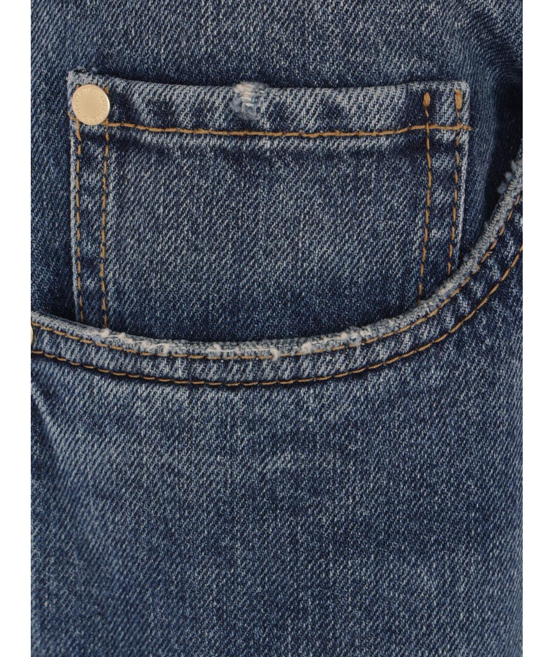 BRUNELLO CUCINELLI Синие хлопковые прямые джинсы, фото 3