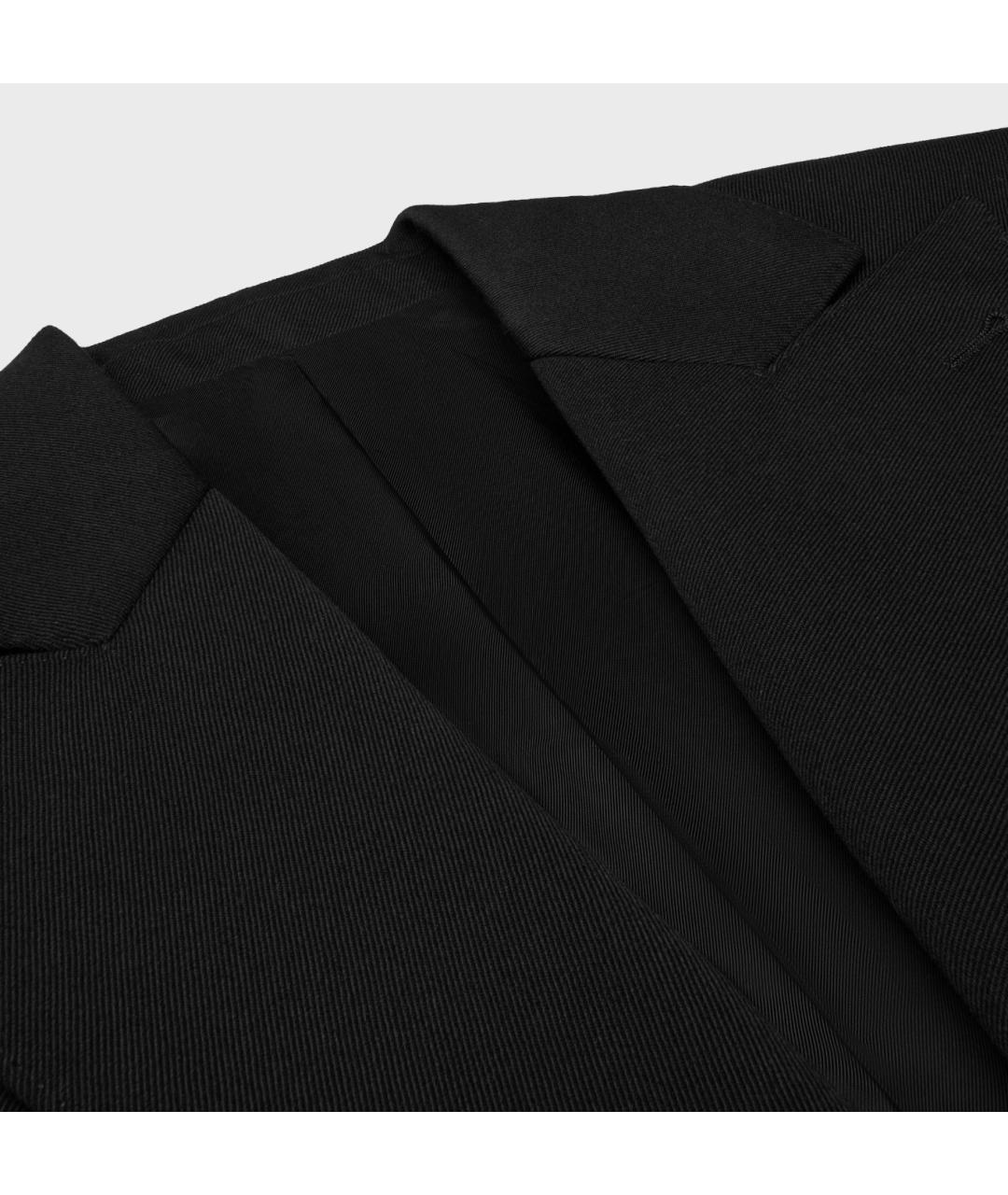 CELINE Черный шерстяной жакет/пиджак, фото 7