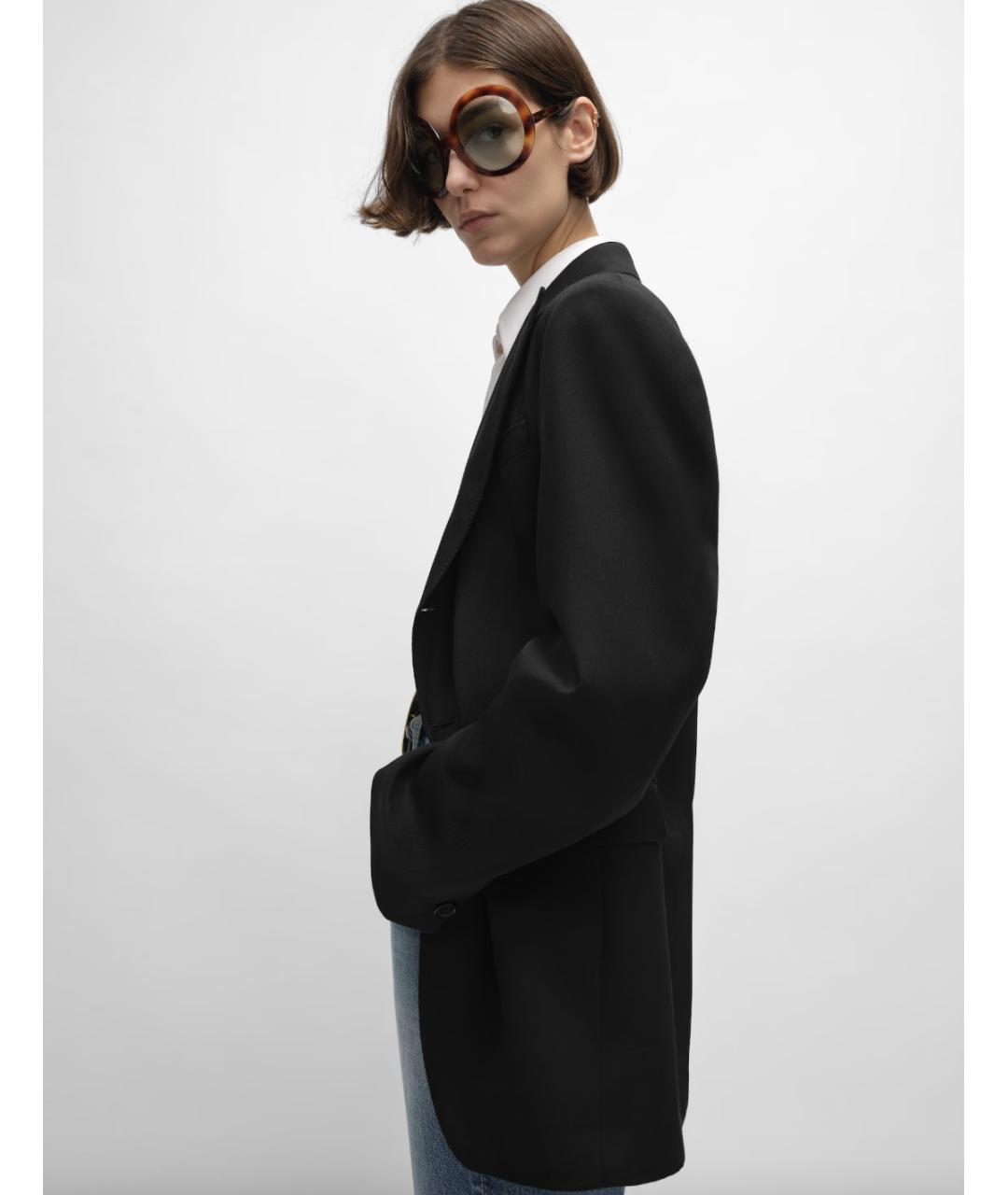 CELINE Черный шерстяной жакет/пиджак, фото 3