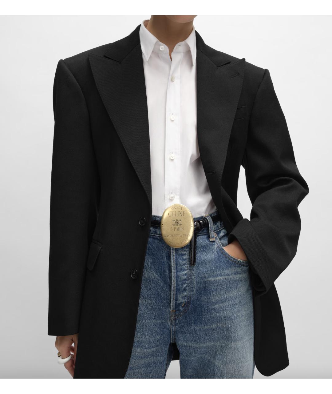 CELINE Черный шерстяной жакет/пиджак, фото 5