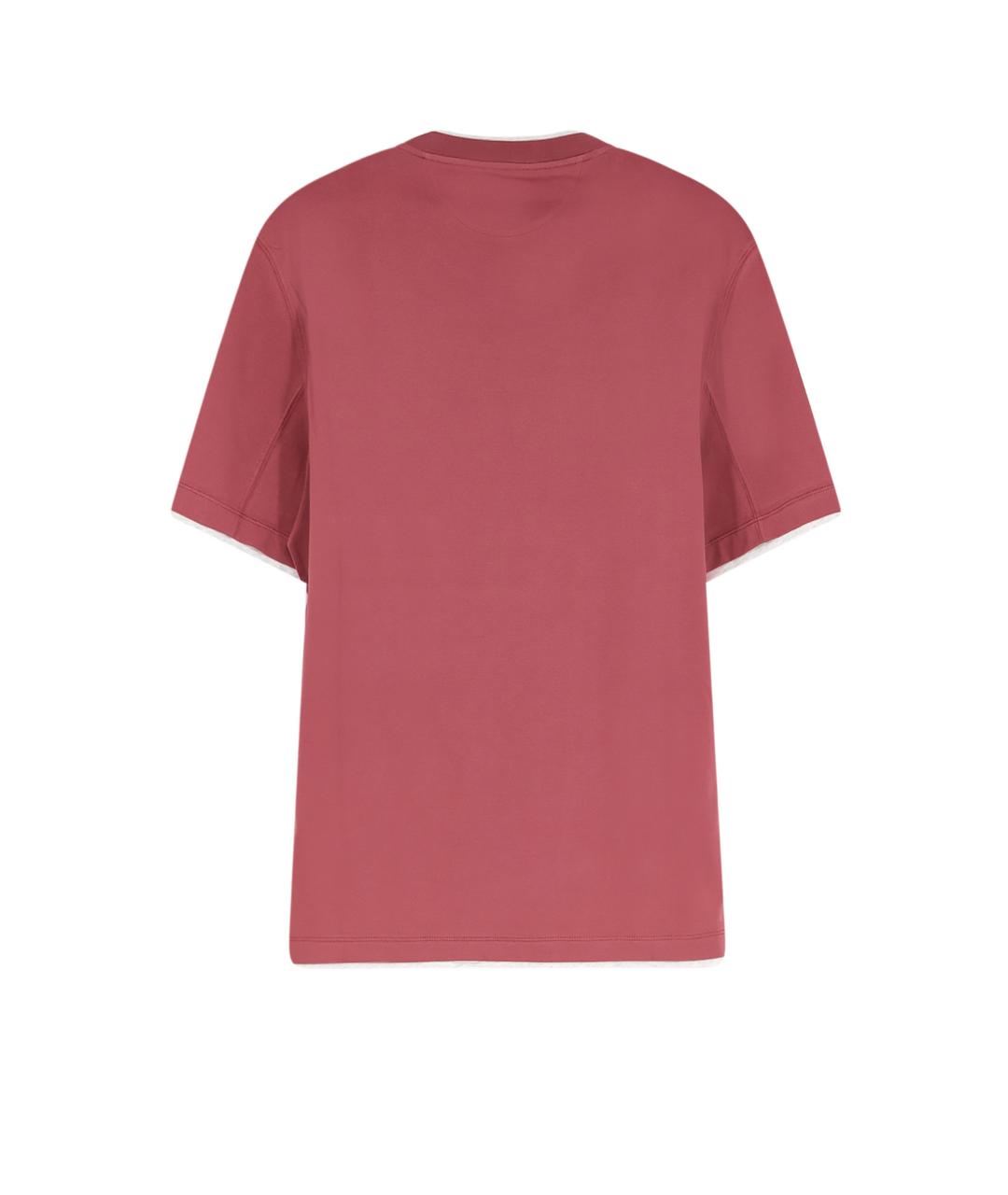 BRUNELLO CUCINELLI Коралловая хлопковая футболка, фото 2