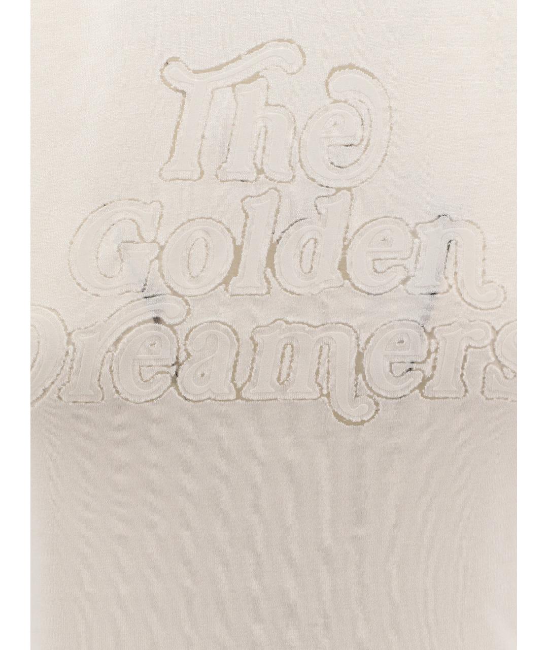 GOLDEN GOOSE DELUXE BRAND Белая вискозная футболка, фото 3