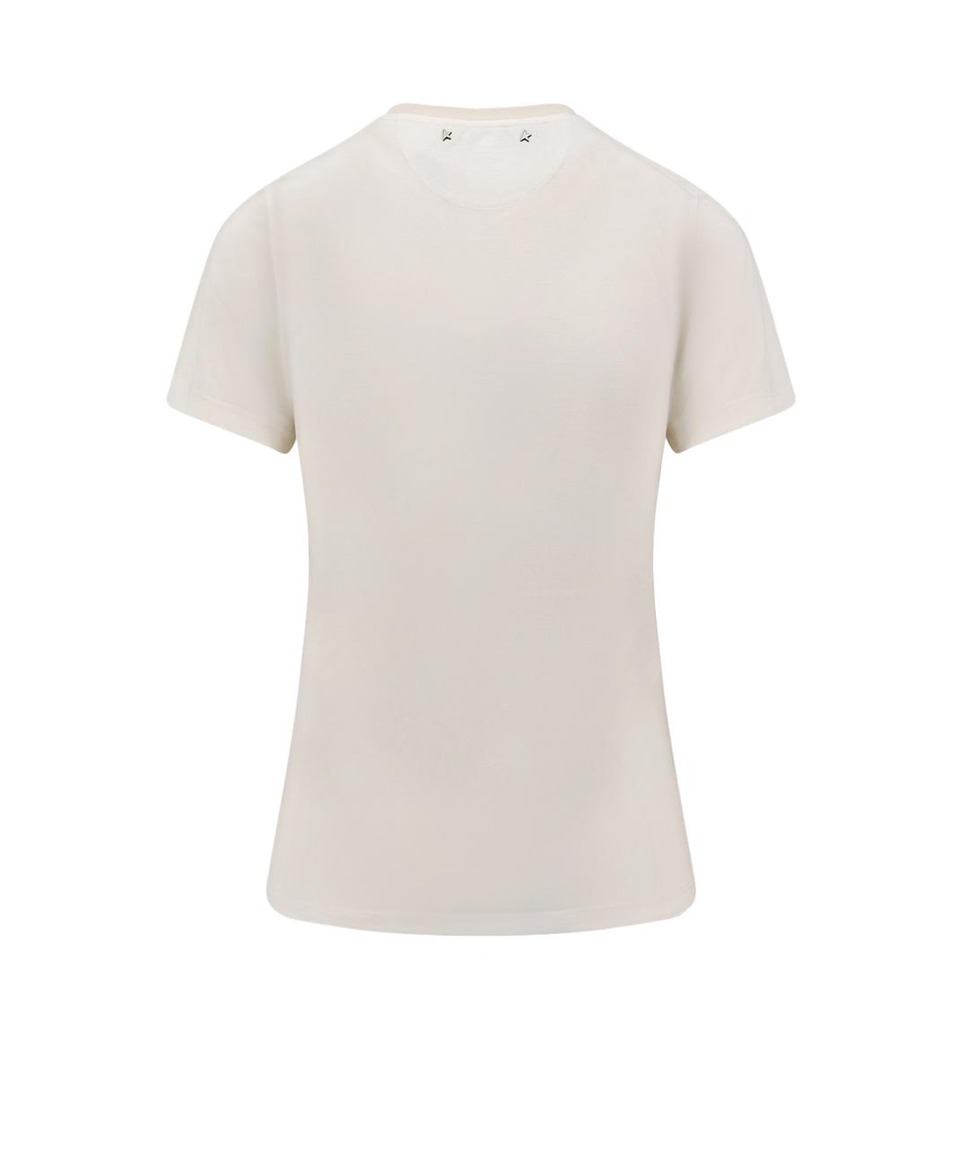 GOLDEN GOOSE DELUXE BRAND Белая вискозная футболка, фото 2