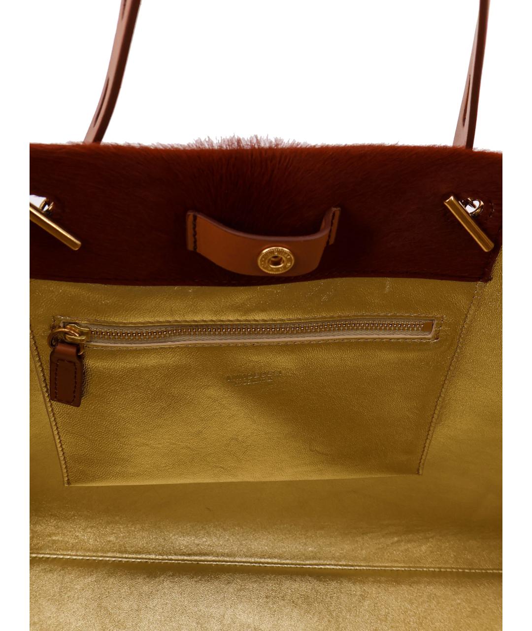 MINOBOSSI Коричневая кожаная сумка тоут, фото 4