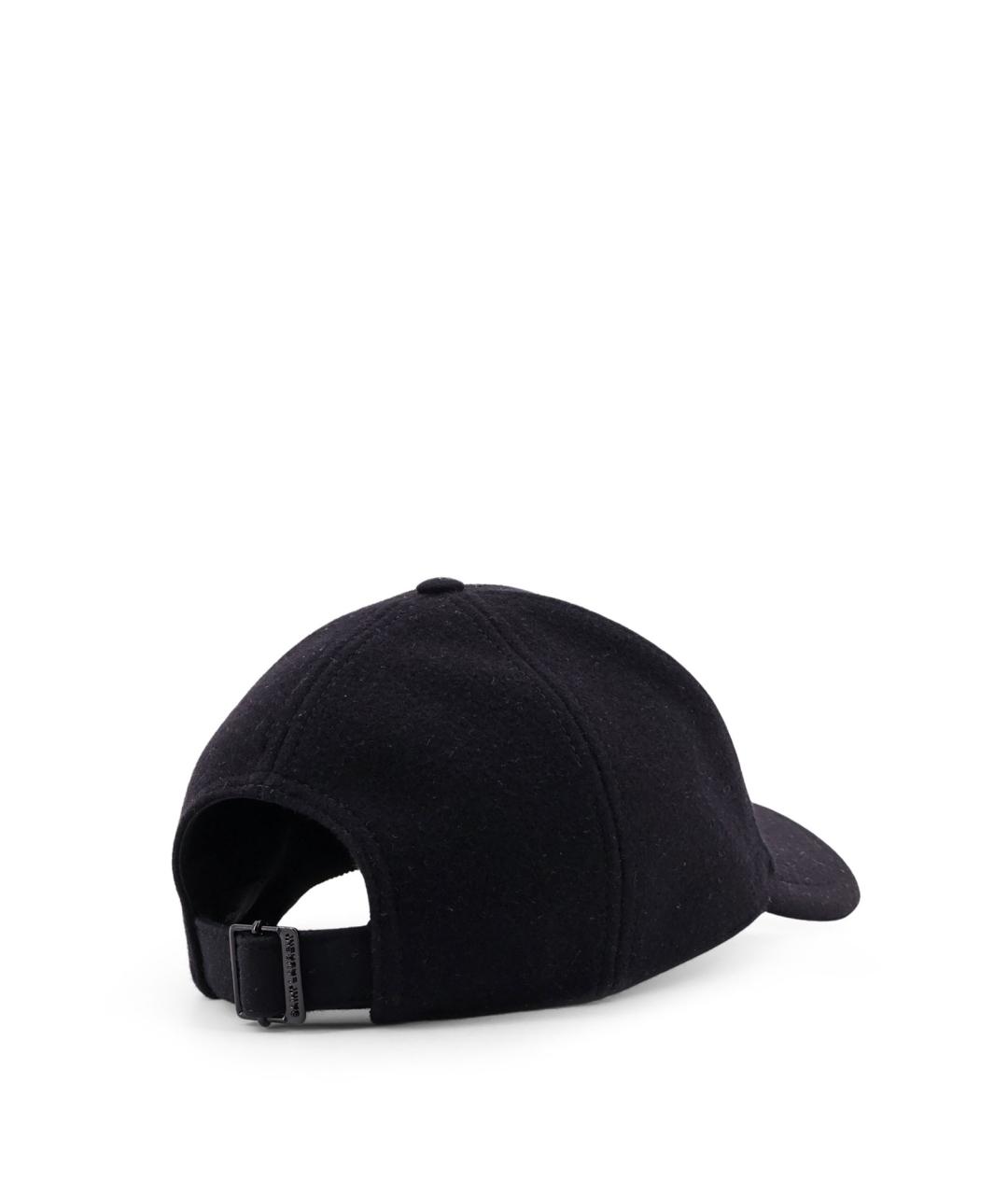 SAINT LAURENT Черная шерстяная кепка/бейсболка, фото 3