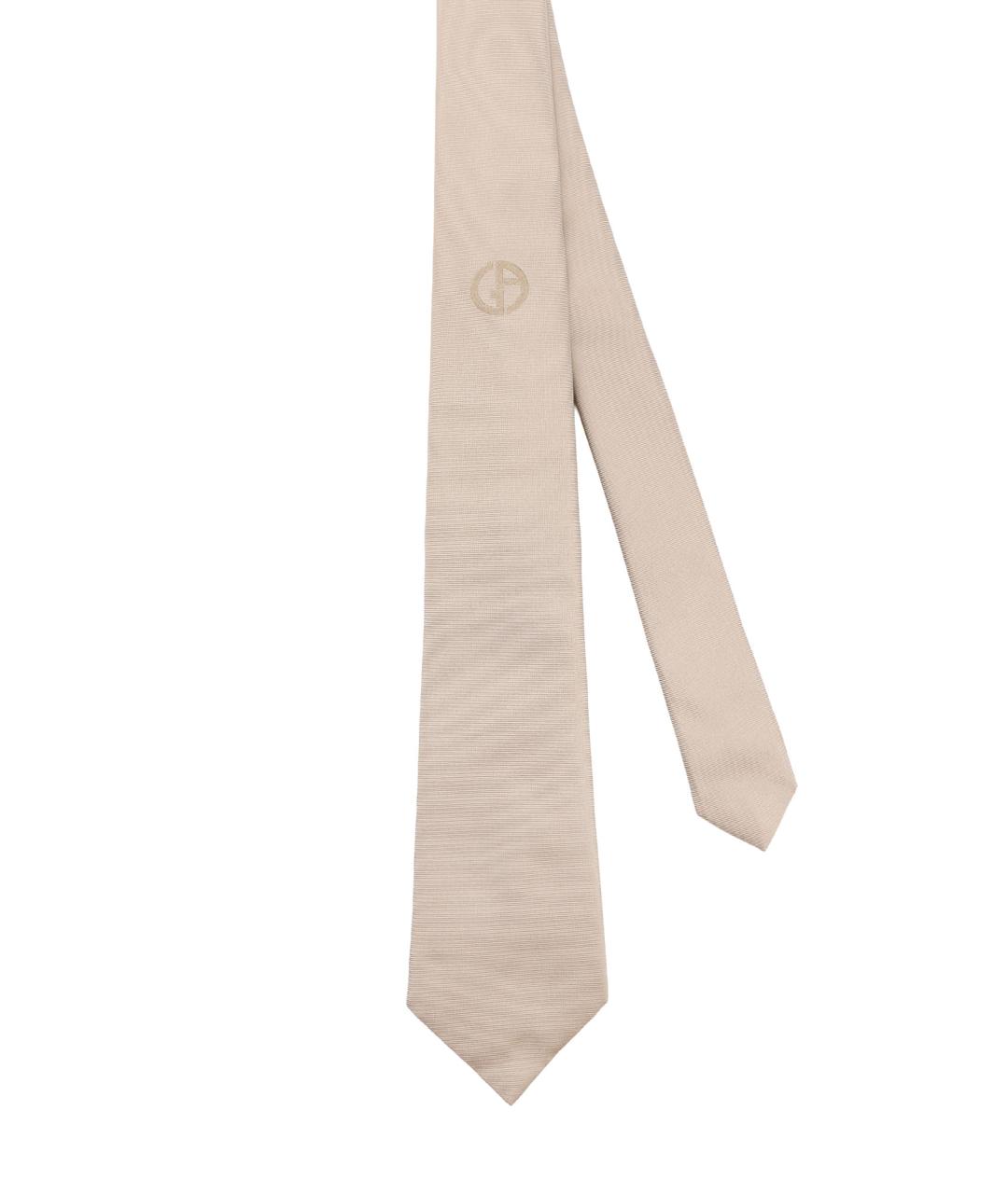 GIORGIO ARMANI Бежевый шелковый галстук, фото 1