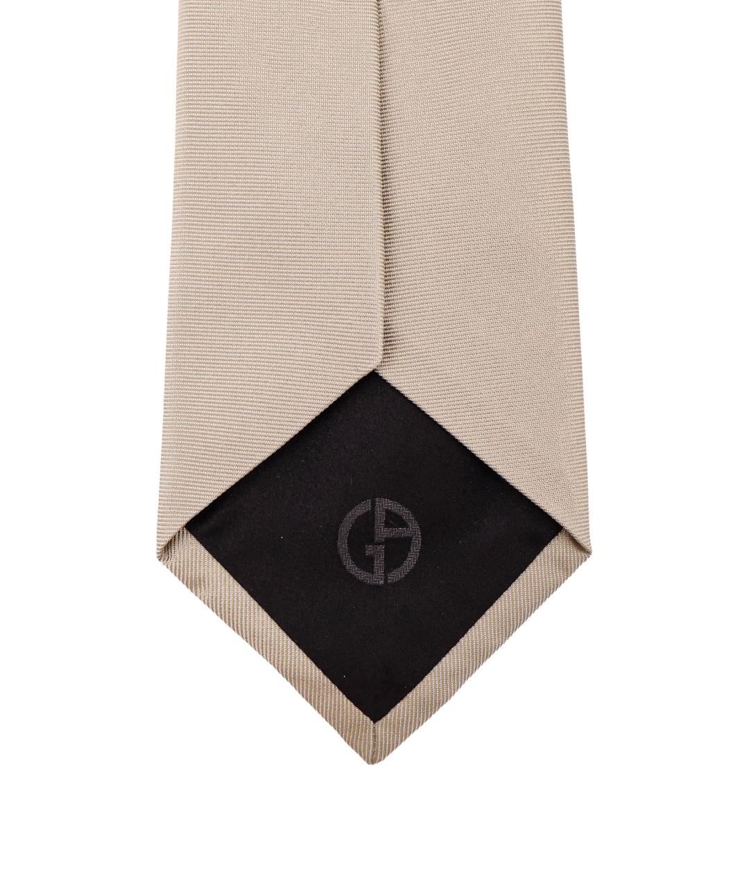 GIORGIO ARMANI Бежевый шелковый галстук, фото 3