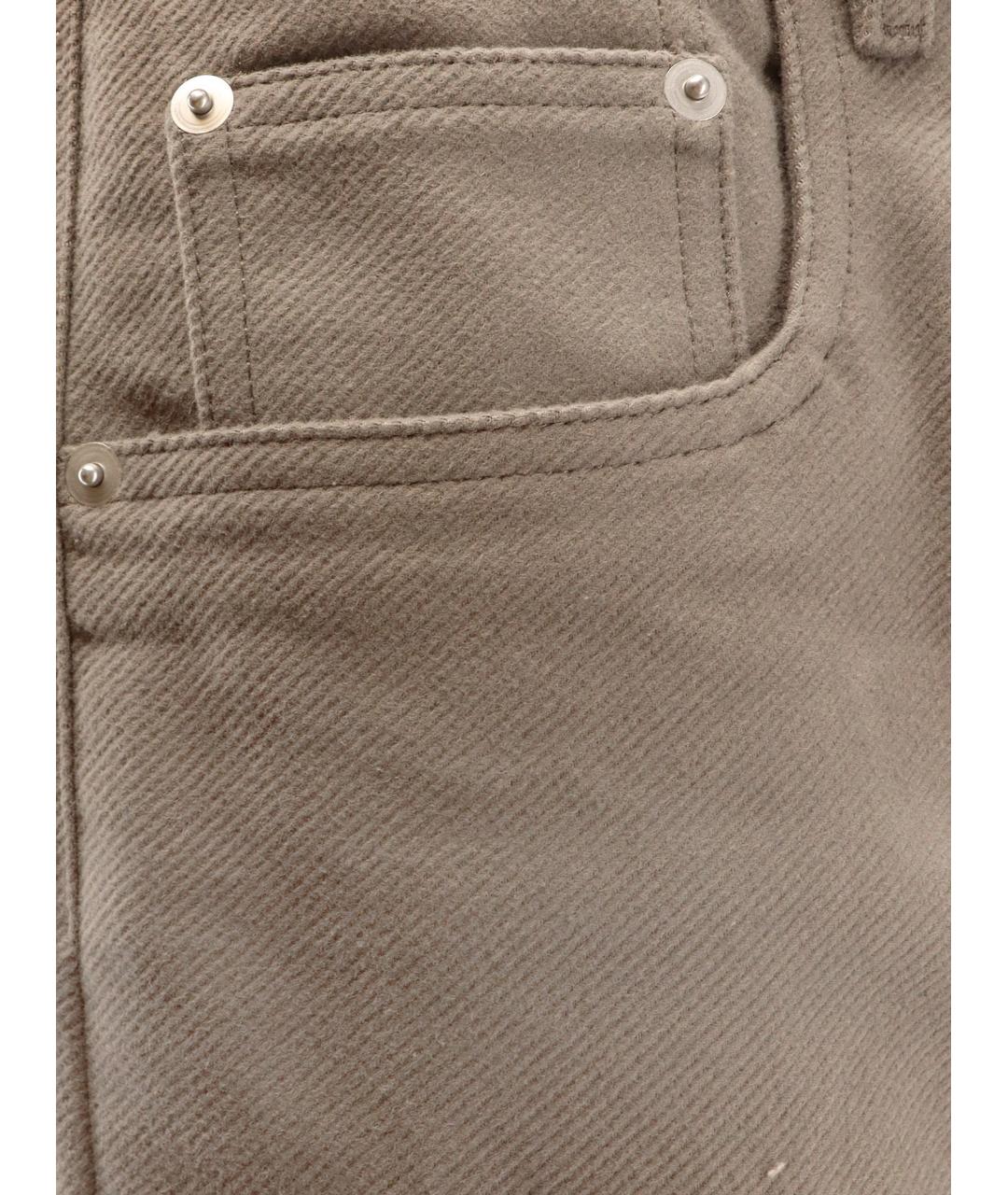 RICK OWENS Серые хлопковые повседневные брюки, фото 3