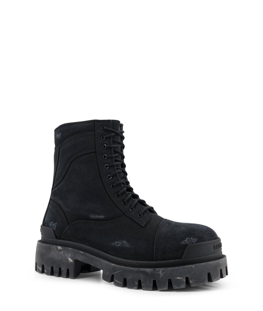 BALENCIAGA Черные текстильные высокие ботинки, фото 2