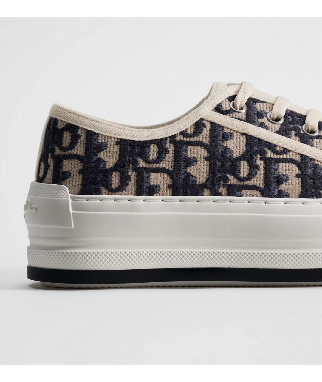 CHRISTIAN DIOR Бежевые текстильные кеды, фото 4