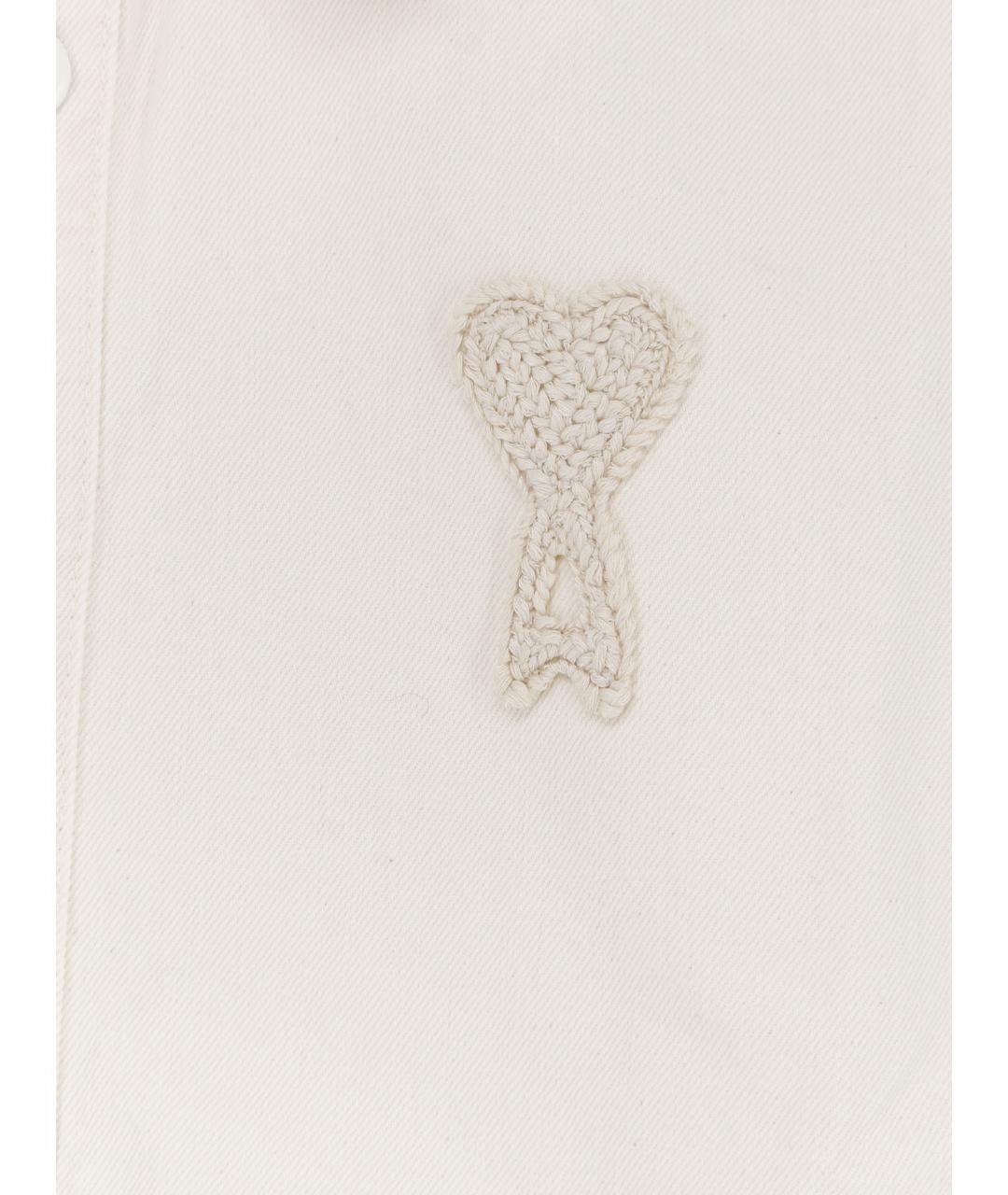 Ami Paris Бежевая хлопковая кэжуал рубашка, фото 3