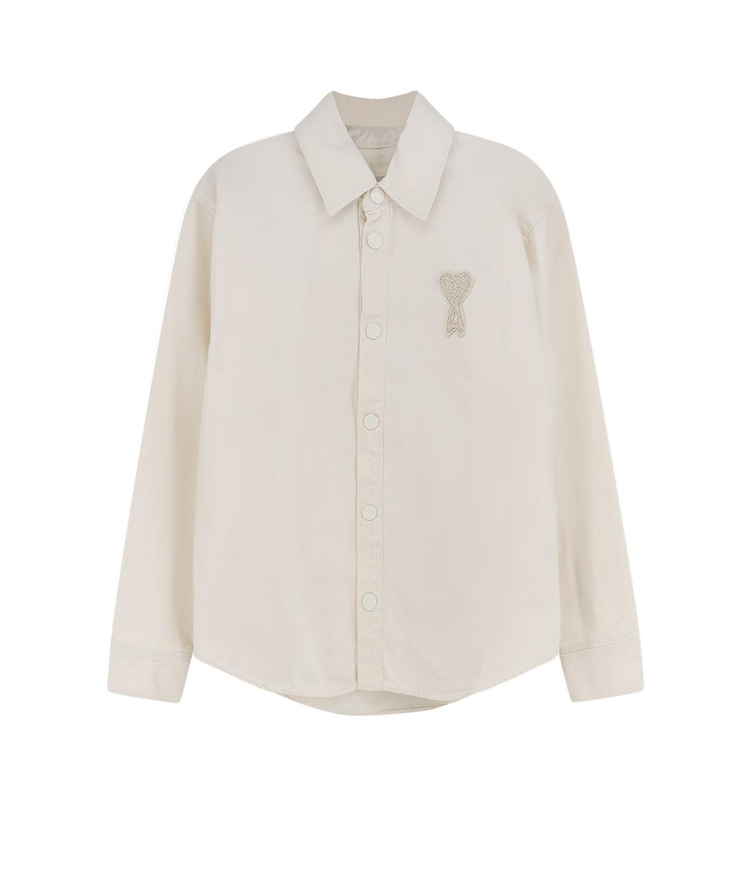 Ami Paris Бежевая хлопковая кэжуал рубашка, фото 1