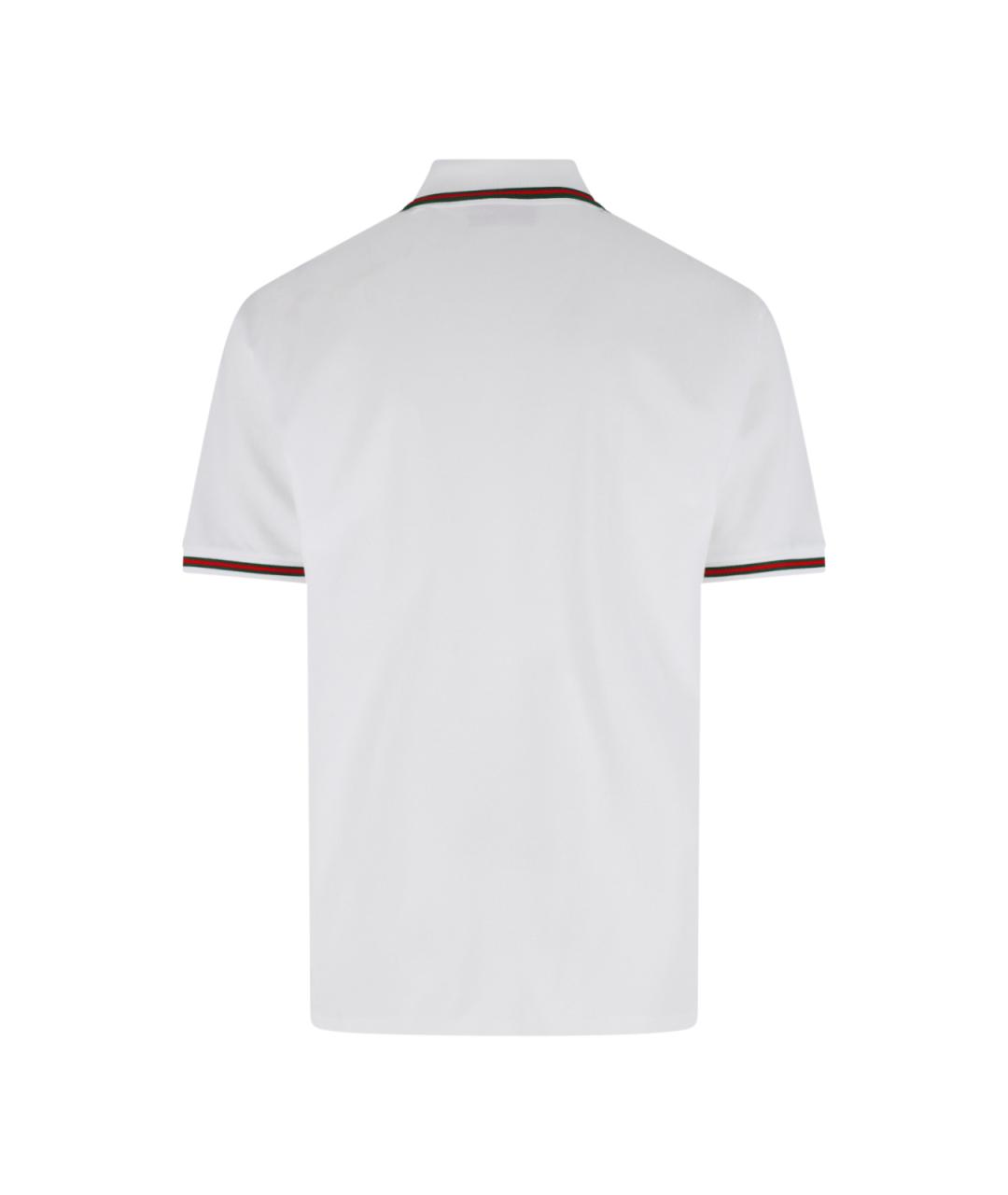 GUCCI Белое хлопковое поло с коротким рукавом, фото 2