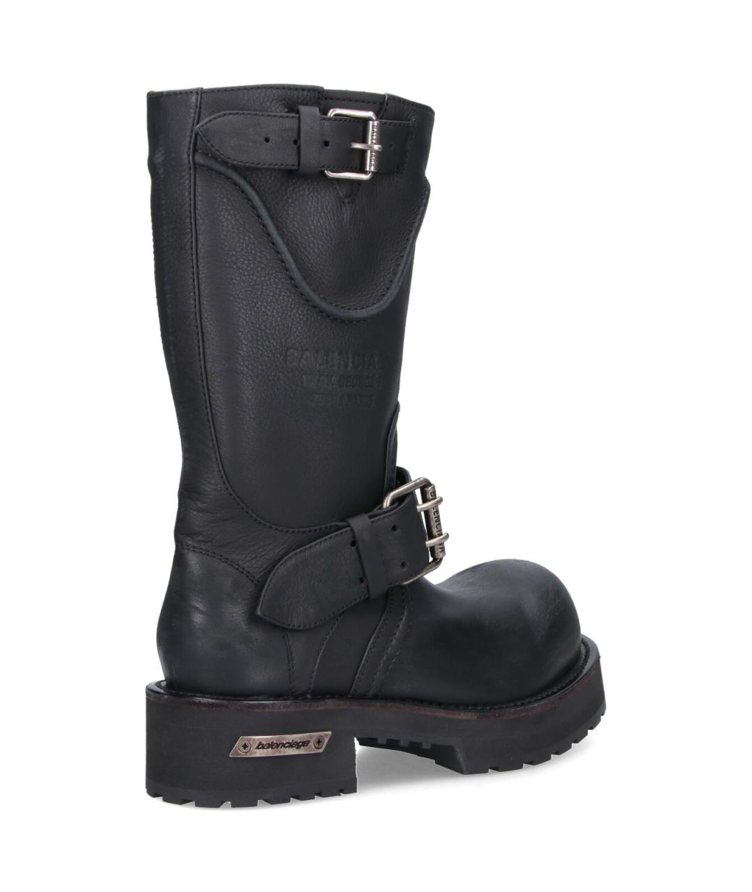 BALENCIAGA Черные кожаные высокие ботинки, фото 2