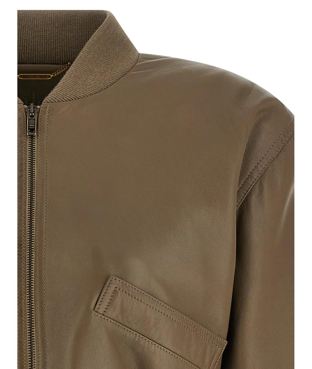 CHLOE Коричневая кожаная куртка, фото 3