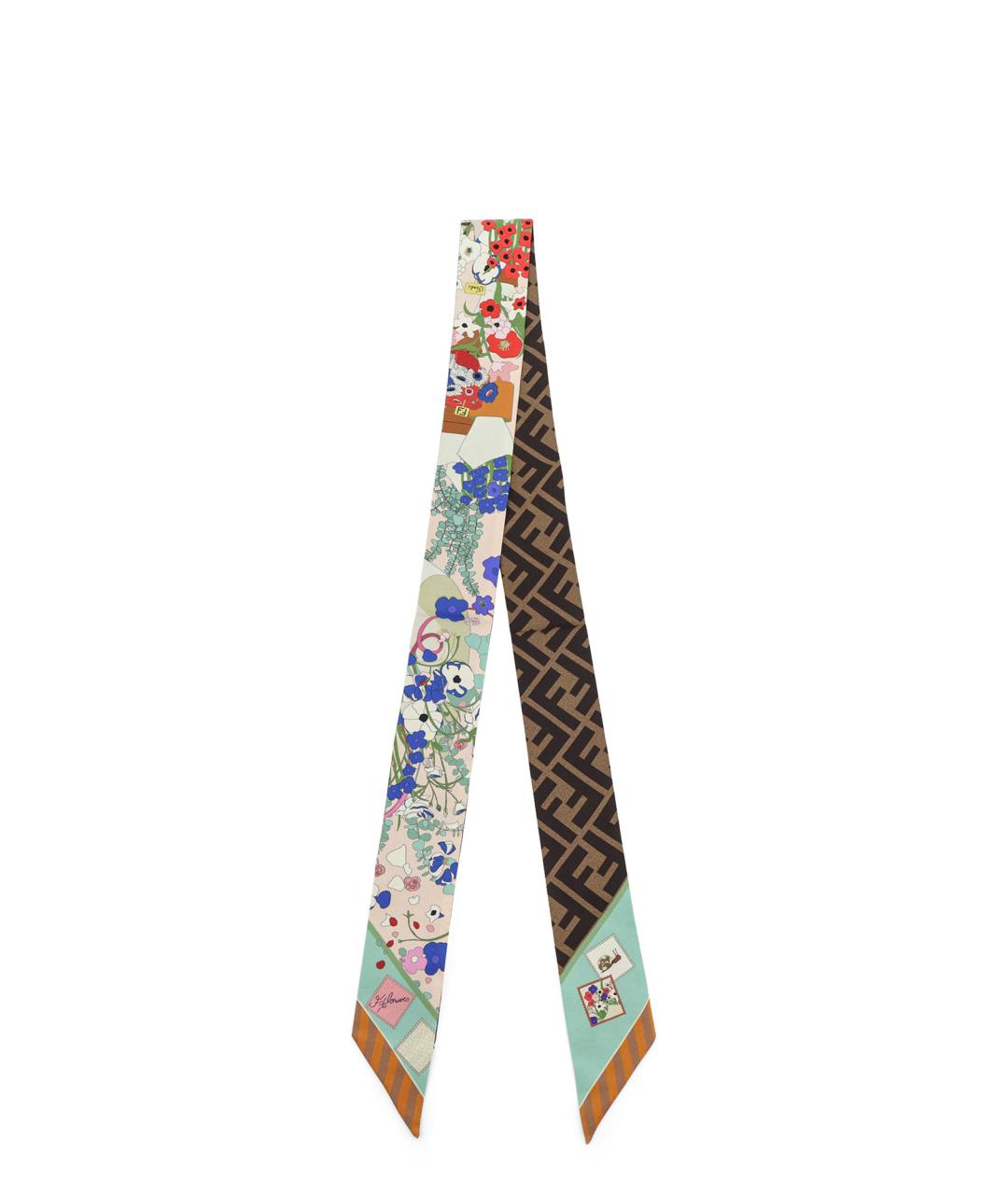 FENDI Мульти шелковый шарф, фото 1