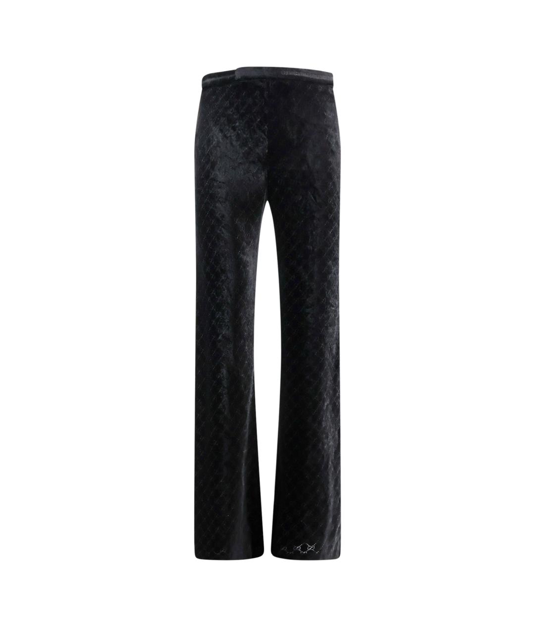 GUCCI Черные вискозные повседневные брюки, фото 1