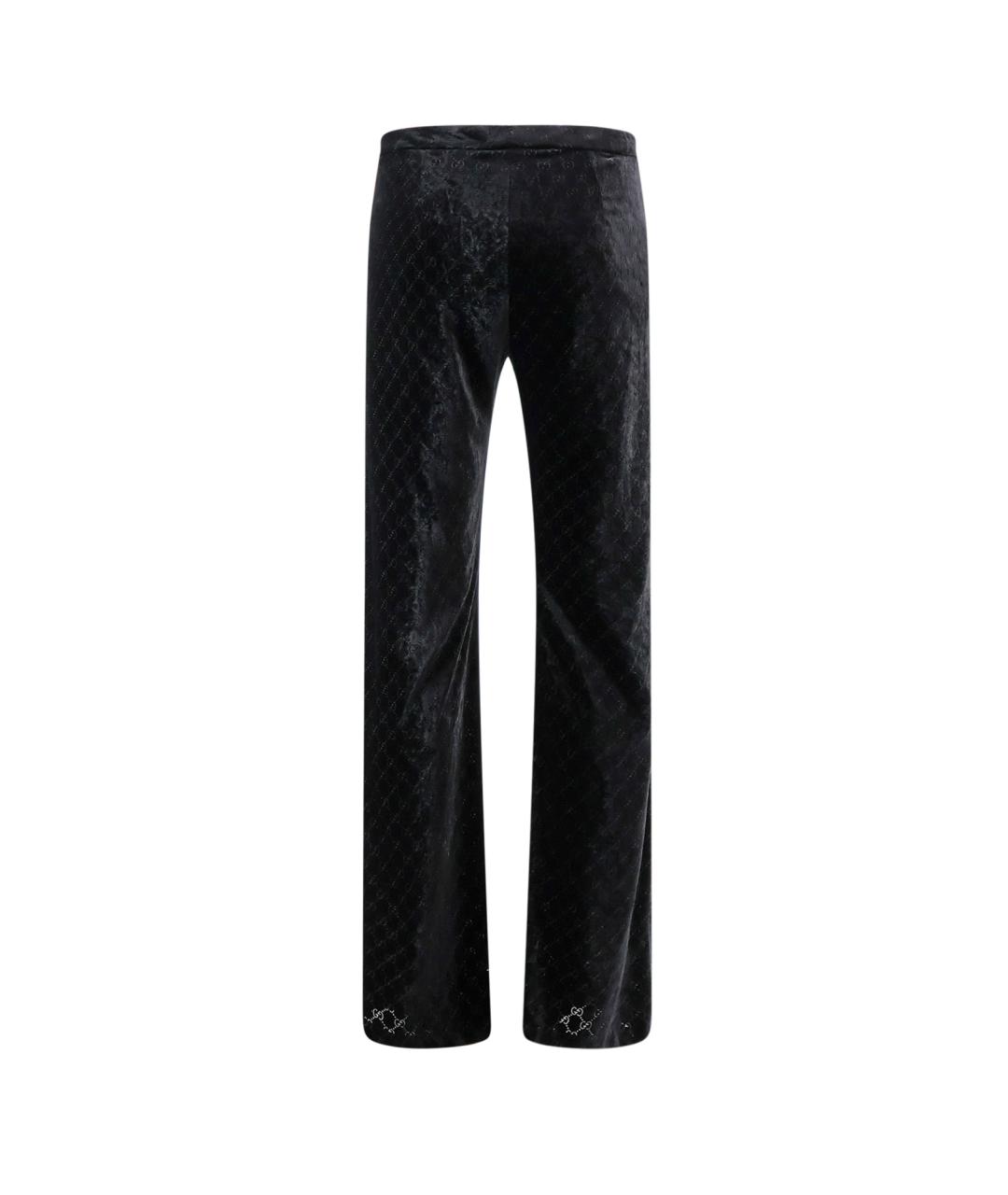 GUCCI Черные вискозные повседневные брюки, фото 2