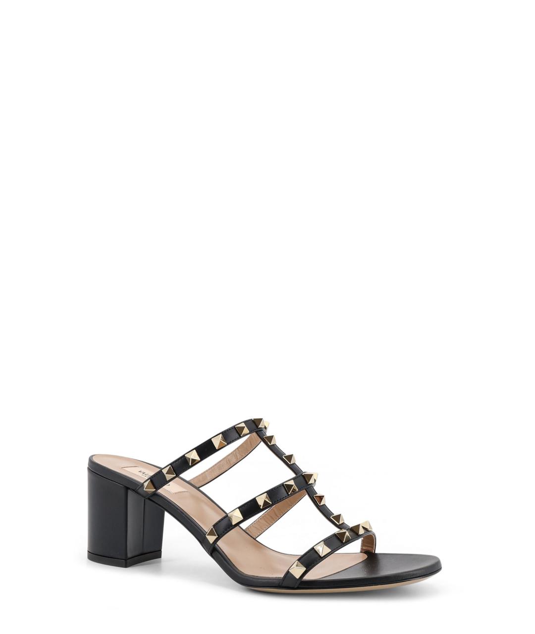 VALENTINO Черные кожаные мюли, фото 2