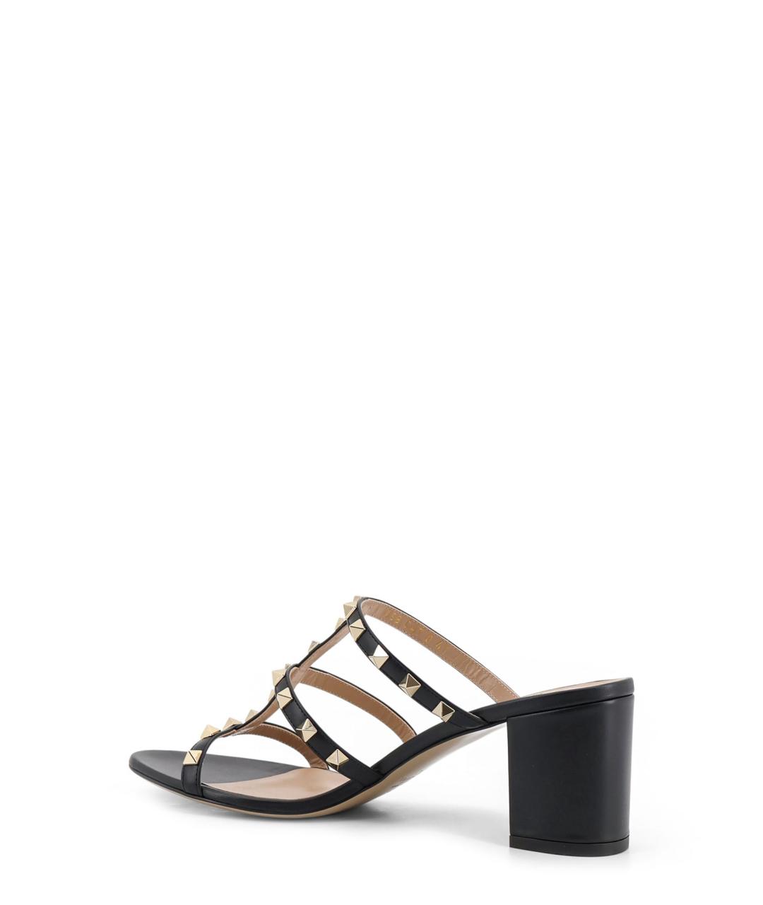 VALENTINO Черные кожаные мюли, фото 3