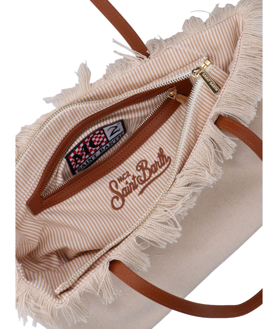 MC2 SAINT BARTH Бежевая хлопковая сумка тоут, фото 4