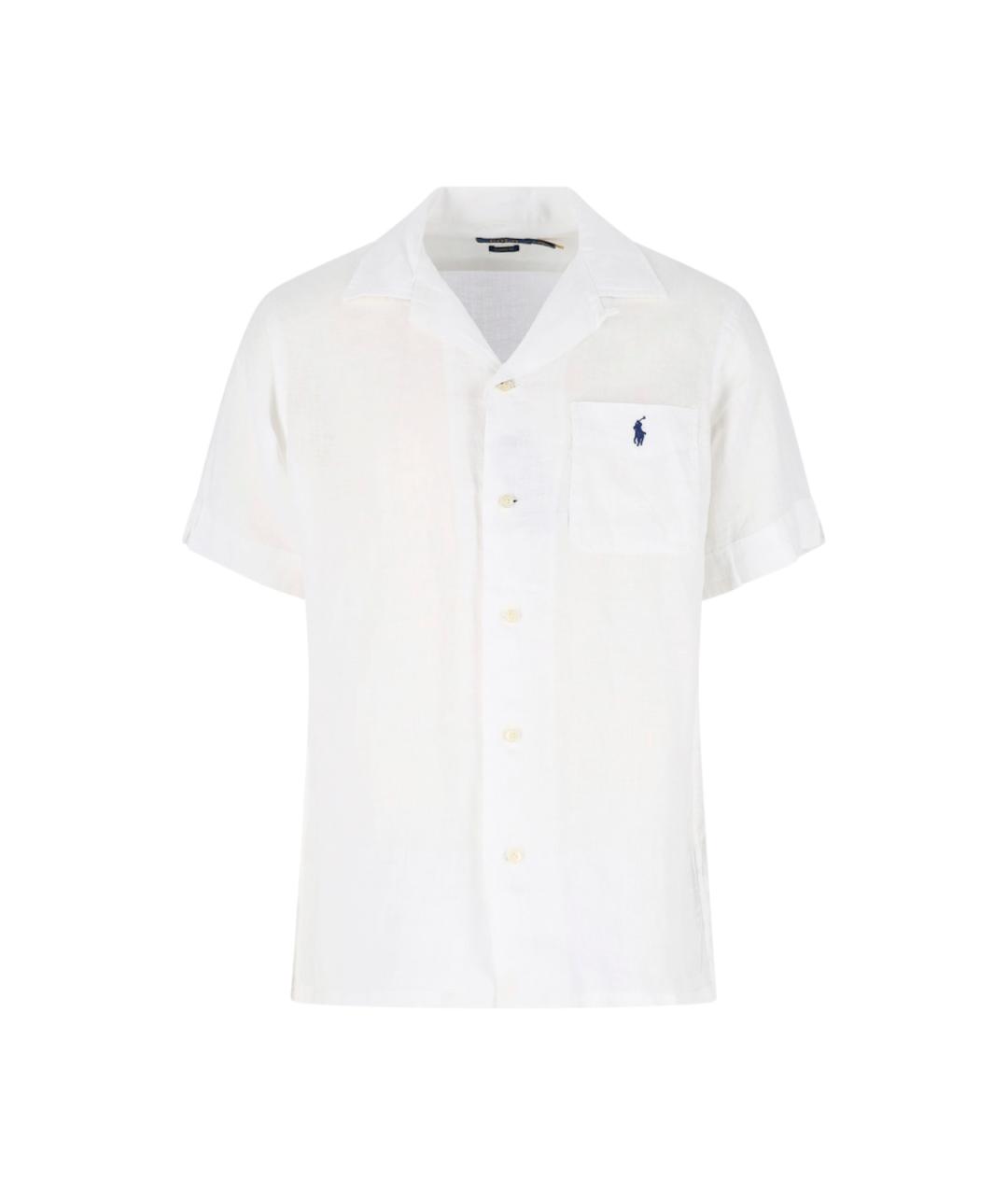 POLO RALPH LAUREN Белая льняная кэжуал рубашка, фото 1