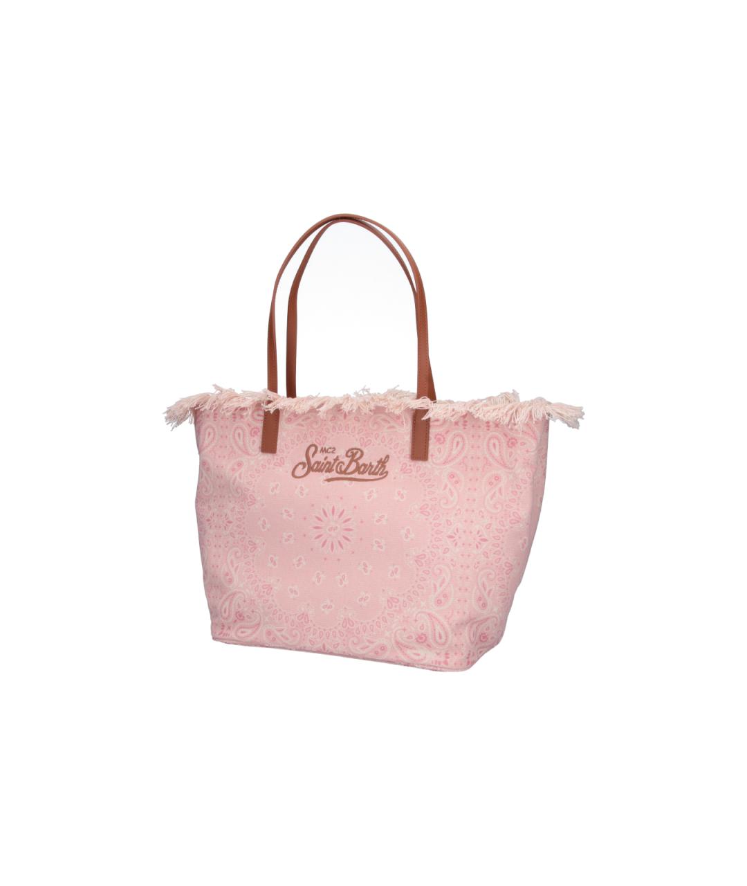 MC2 SAINT BARTH Розовая хлопковая сумка тоут, фото 2