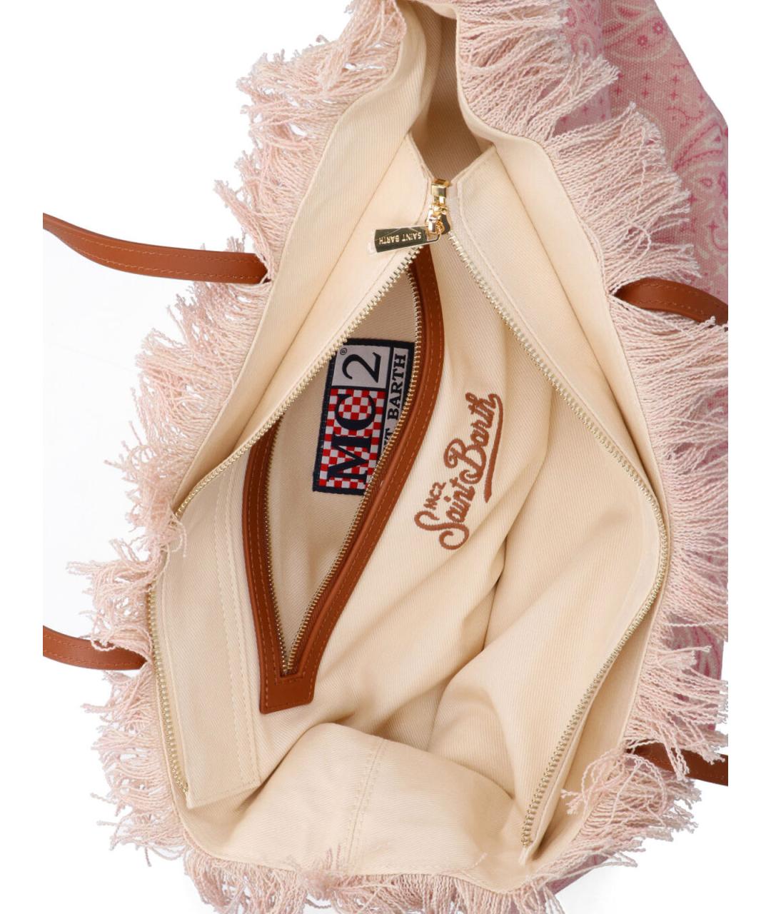 MC2 SAINT BARTH Розовая хлопковая сумка тоут, фото 4