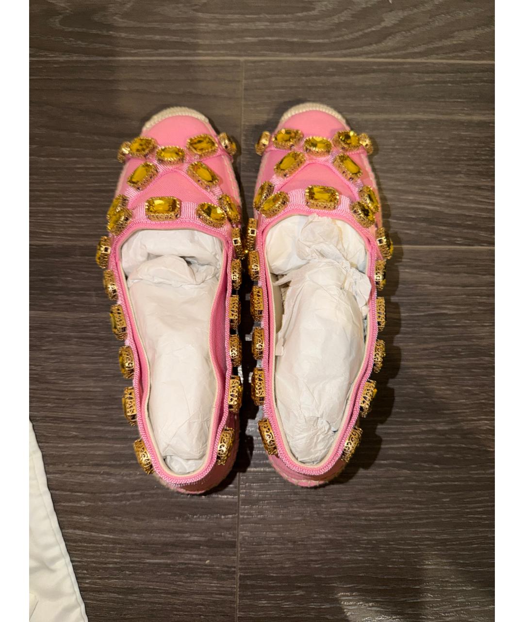 GUCCI Розовые текстильные эспадрильи, фото 3
