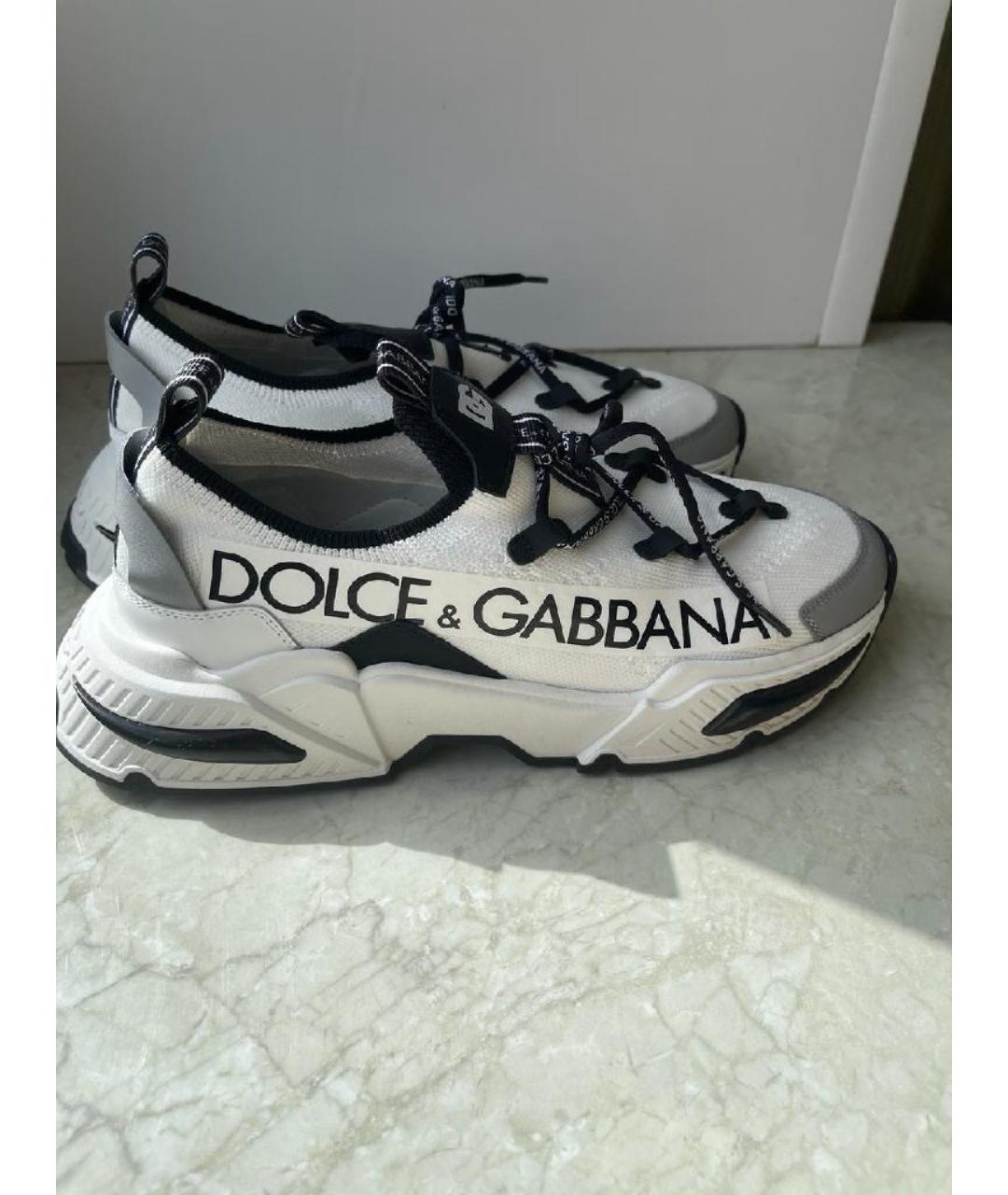 DOLCE&GABBANA Белые текстильные кроссовки, фото 8