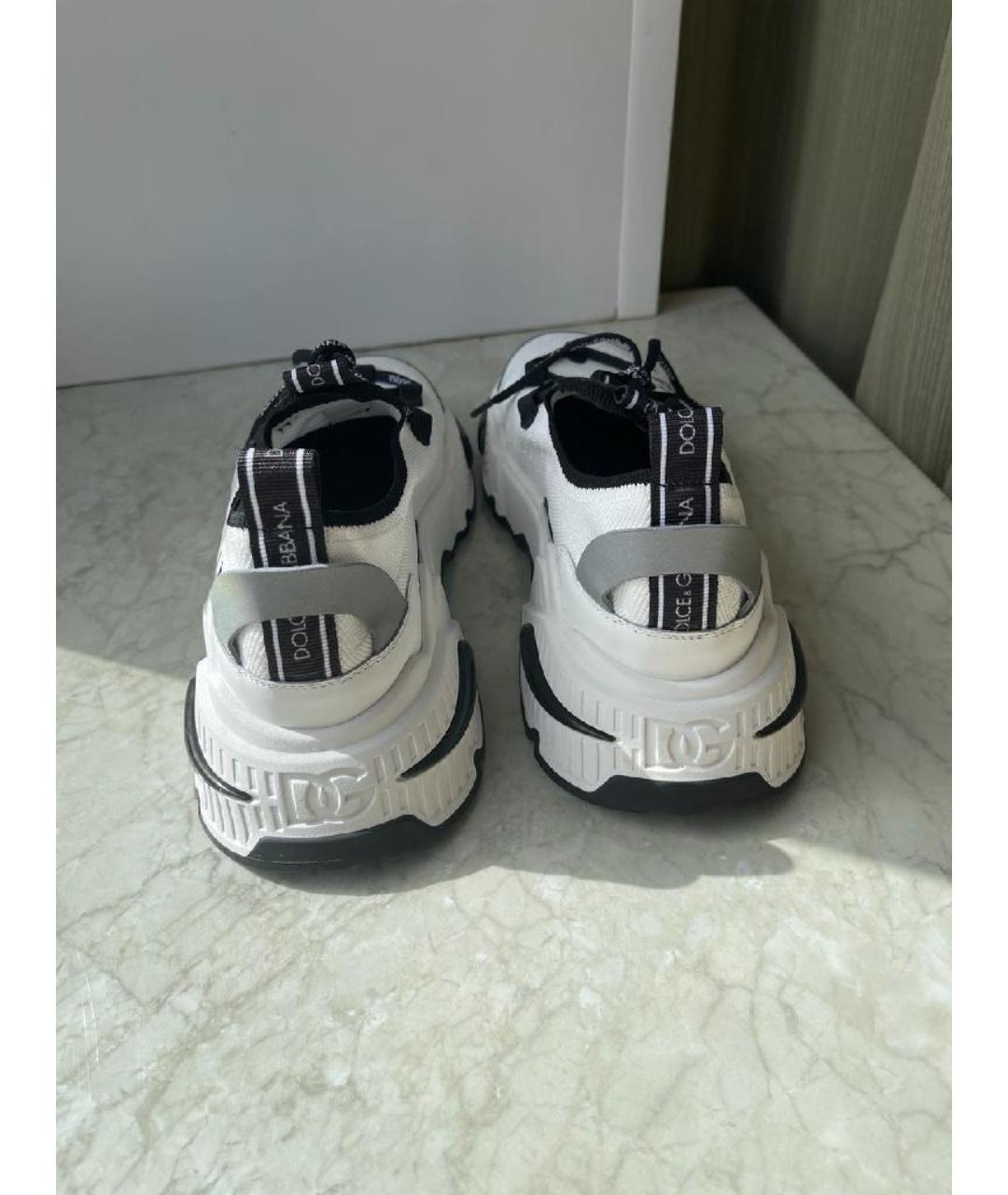 DOLCE&GABBANA Белые текстильные кроссовки, фото 4