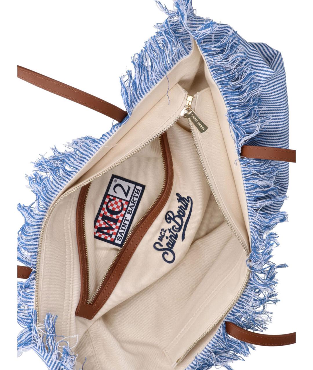 MC2 SAINT BARTH Синяя хлопковая сумка тоут, фото 4