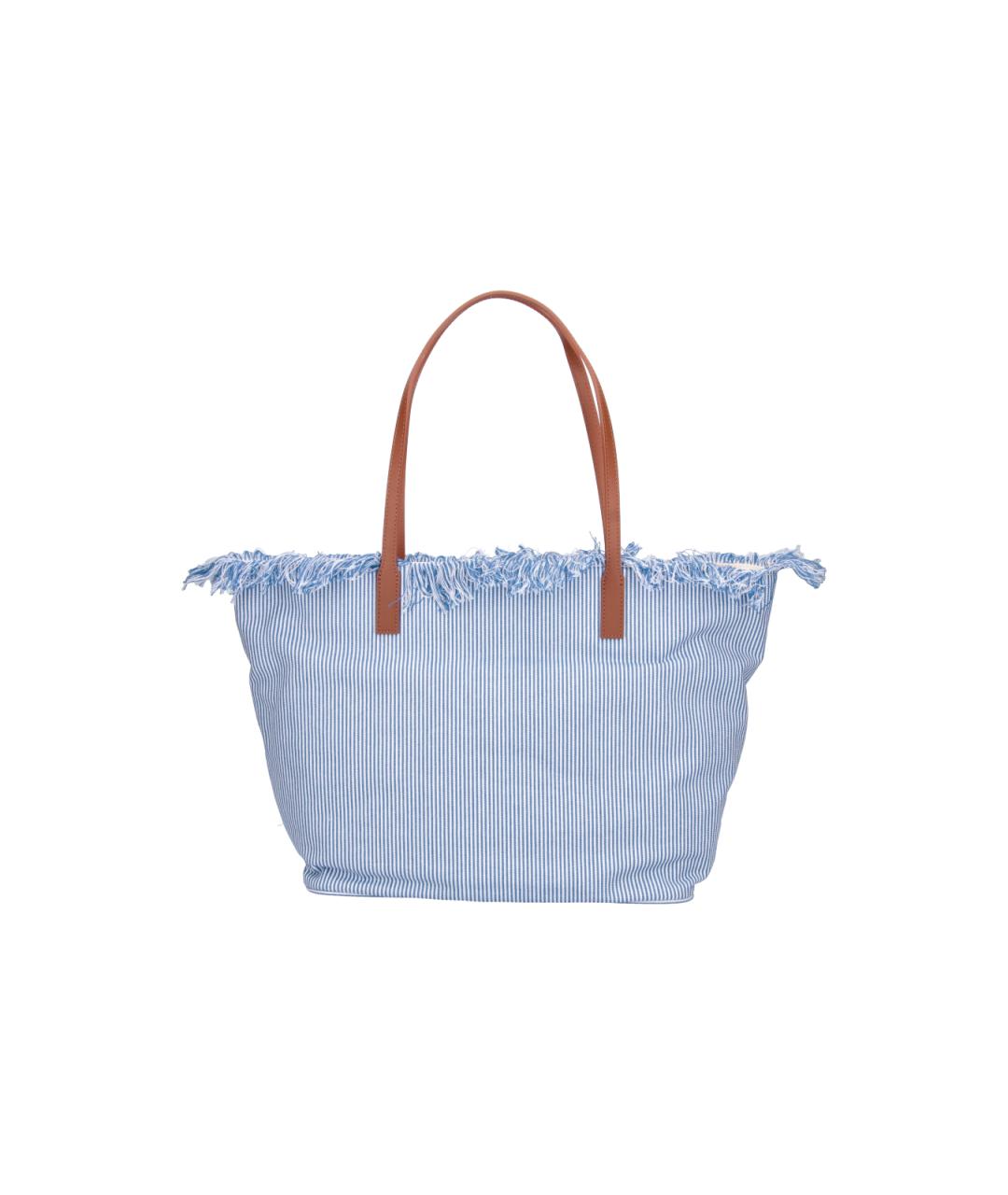 MC2 SAINT BARTH Синяя хлопковая сумка тоут, фото 3