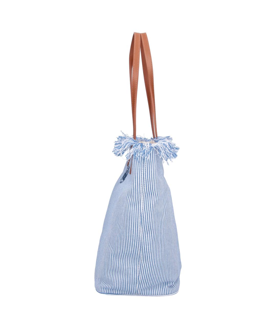 MC2 SAINT BARTH Синяя хлопковая сумка тоут, фото 5